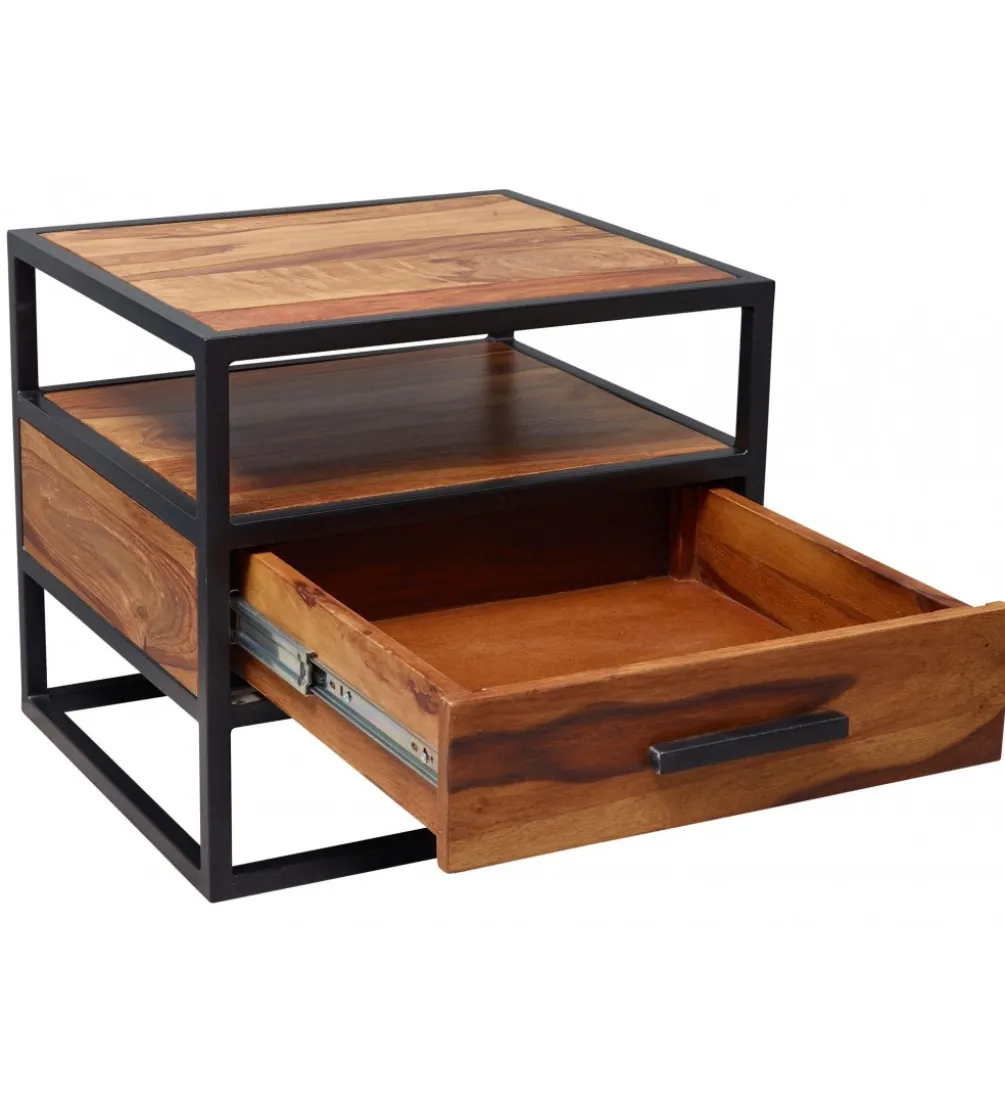 Szafka nocna CARBERA 50 cm drewno sheesham