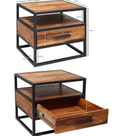 Szafka nocna CARBERA 50 cm drewno sheesham