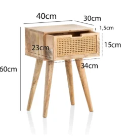 Szafka nocna LIBERTE II 40 cm drewno mango