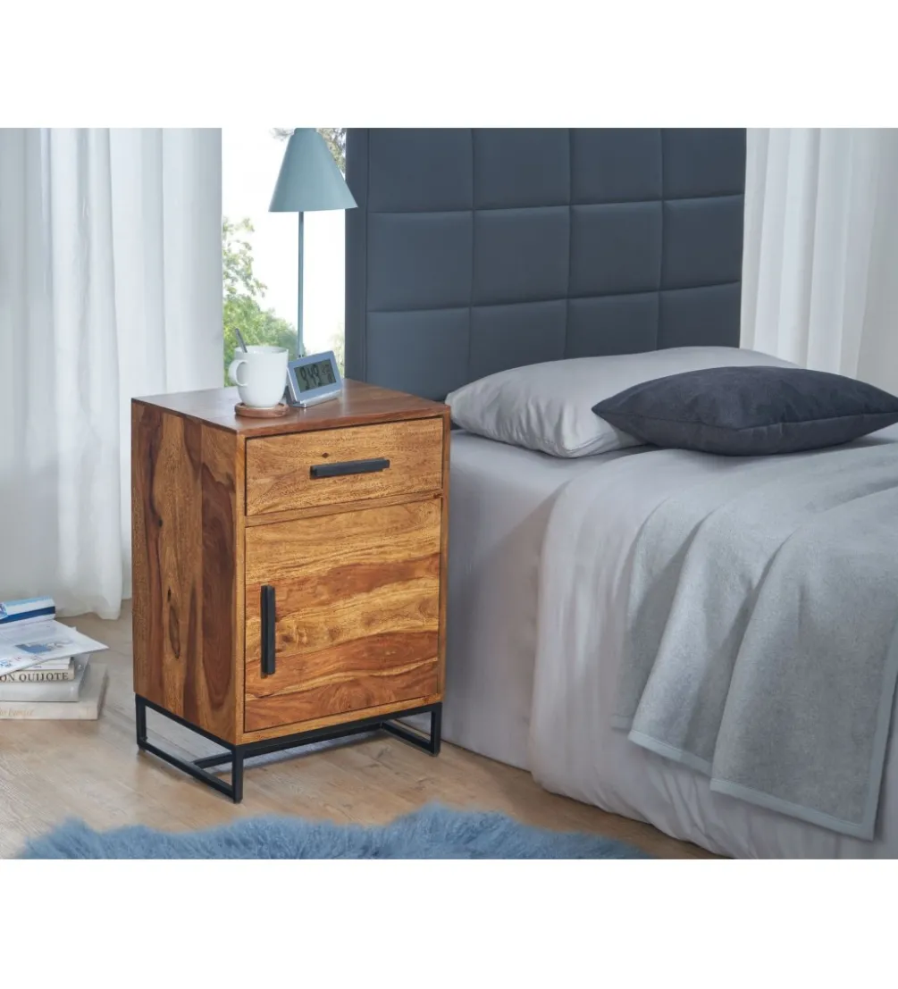 Szafka nocna LORENTE 45 cm drewno sheesham
