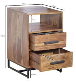 Szafka nocna LORENTE 40 cm drewno sheesham