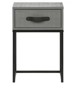 Szafka nocna MORRIS 52 cm drewno sosny szara