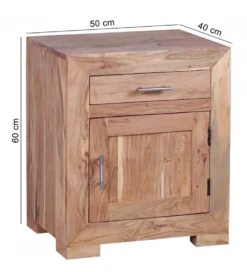 Szafka nocna MUMBAI 50 cm drewno akacja