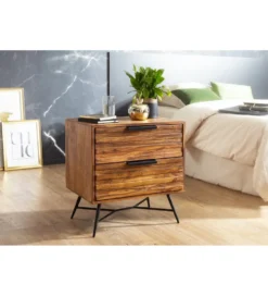 Szafka nocna NISHAN 60 cm drewno sheeshem