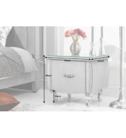 Szafka nocna RAISA extravagancia 45 Cm szarosrebrna