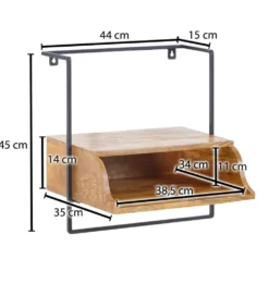 Szafka nocna wisząca BARIKA 44 cm drewno mango brąz