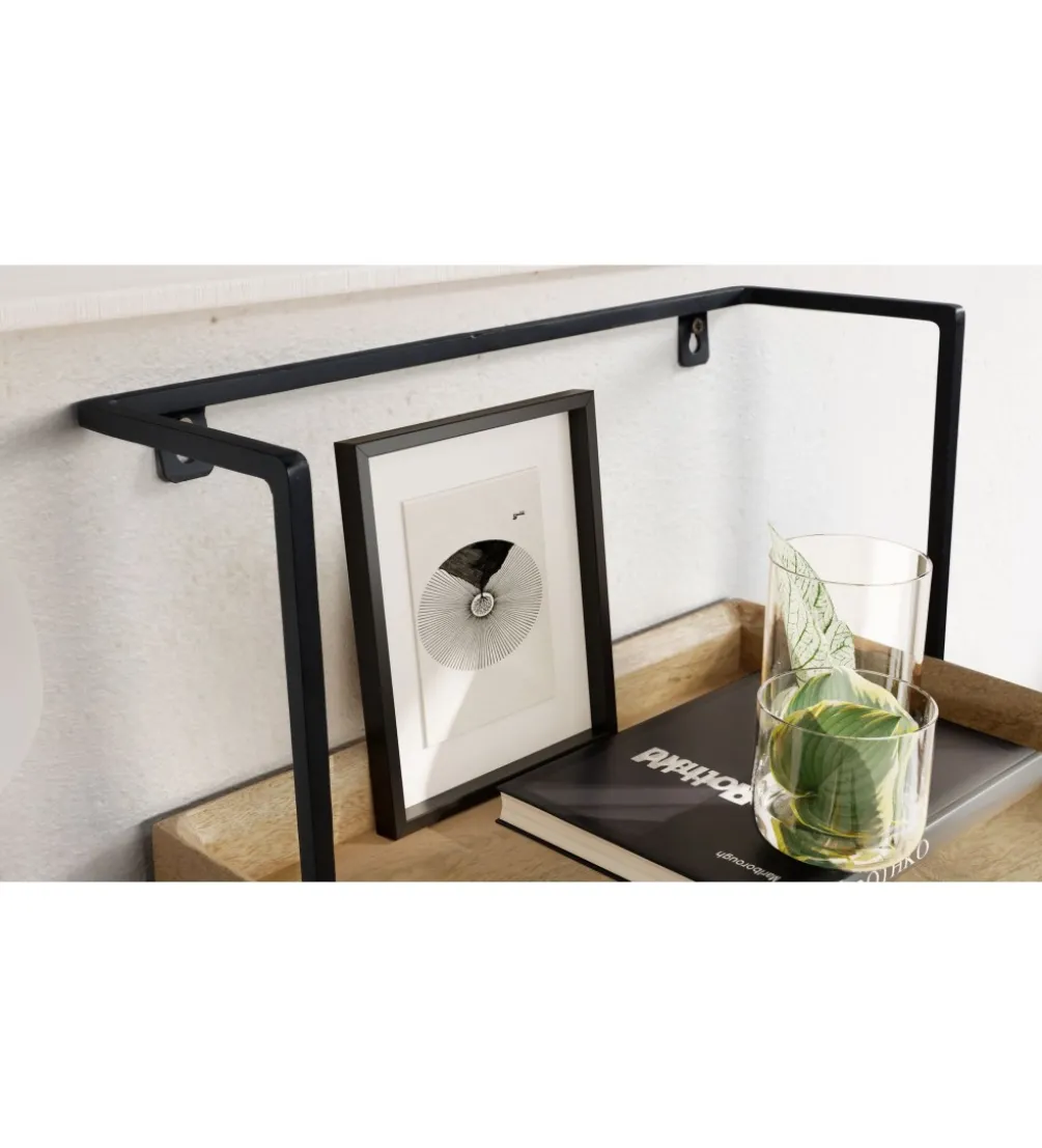 Szafka nocna wisząca NACHT 44 cm drewno mango