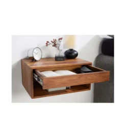 Szafka nocna wisząca ZAMBEZI 50 cm drewno sheesham