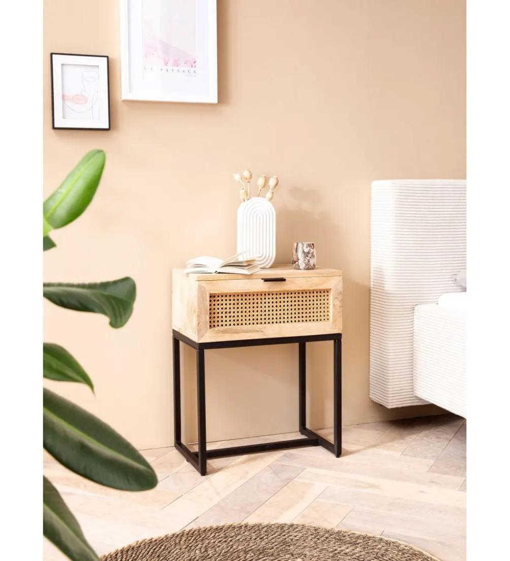 Szafka nocna ZOVI 50 cm drewno mango
