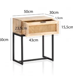 Szafka nocna ZOVI 50 cm drewno mango