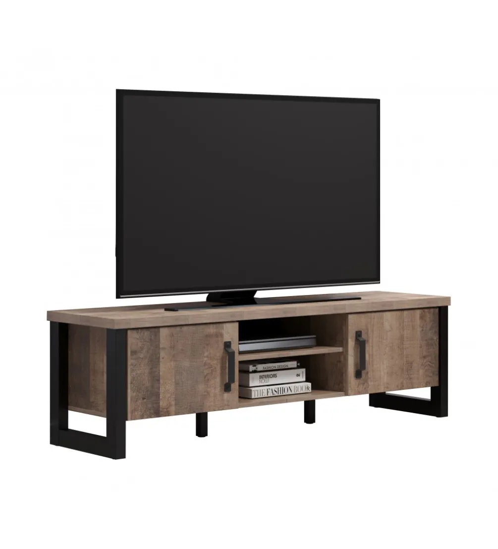 Szafka pod TV EMILE 166 cm w optyce dąb tytoniowo-brązowy