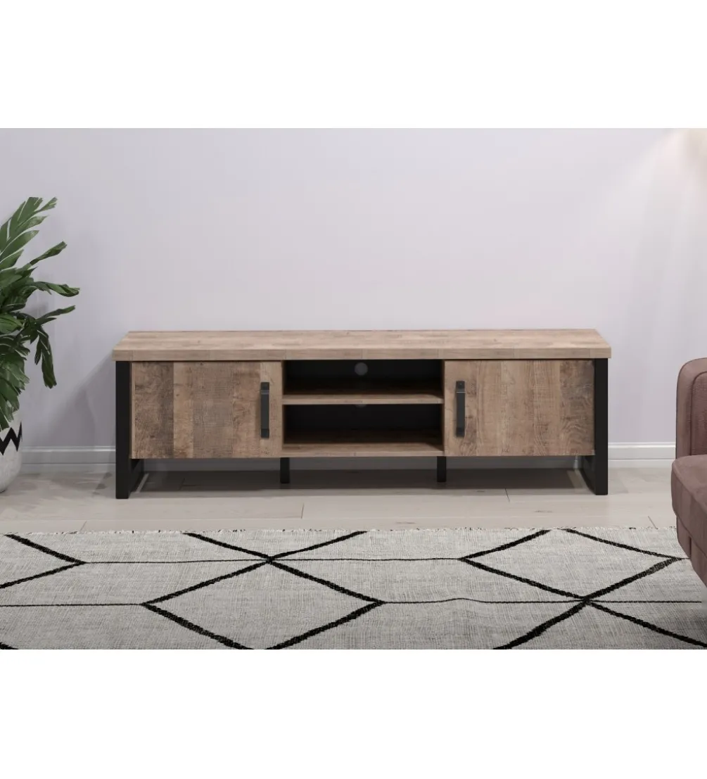 Szafka pod TV EMILE 166 cm w optyce dąb tytoniowo-brązowy