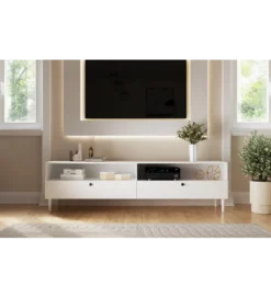 Szafka RTV DULLUM 200 cm biały