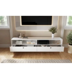 Szafka RTV DULLUM 200 cm biały