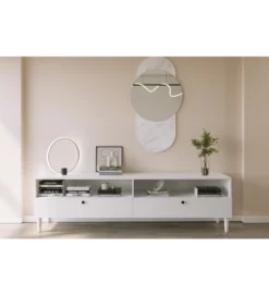 Szafka RTV DULLUM 200 cm biały