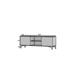 Szafka RTV ENTSIAN 150 cm w optyce dąb artisan