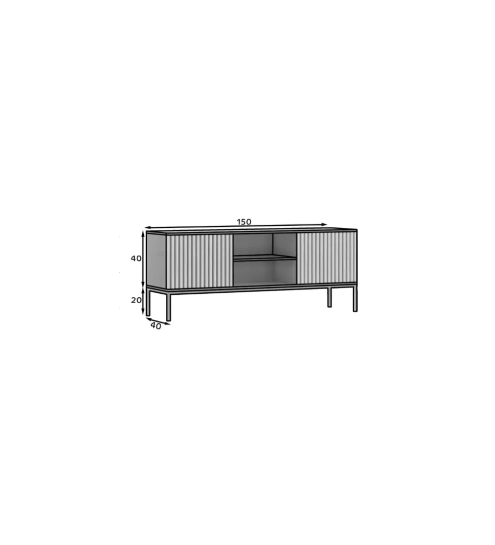 Szafka RTV MEORATI 150 cm w optyce dąb artisan