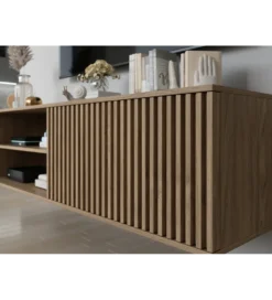 Szafka RTV wisząca ENTSIAN 150 cm w optyce dąb artisan