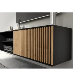 Szafka RTV wisząca MEORATI 150 cm w optyce dąb artisan