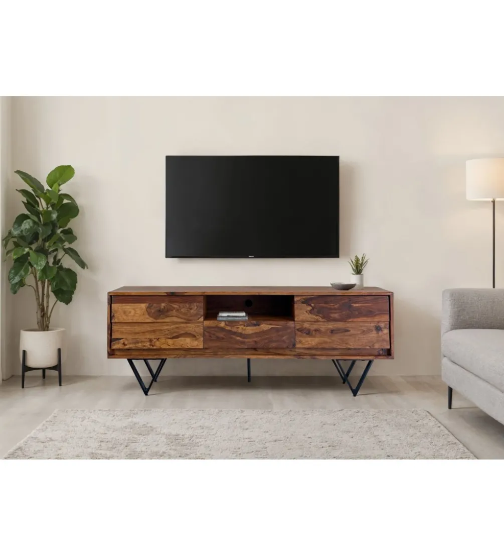 Szafka RTV WOHNLING 160 cm drewno sheesham