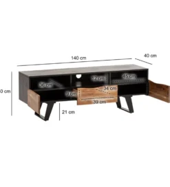 Szafka RTV WOHNLING 140 cm drewno akacja