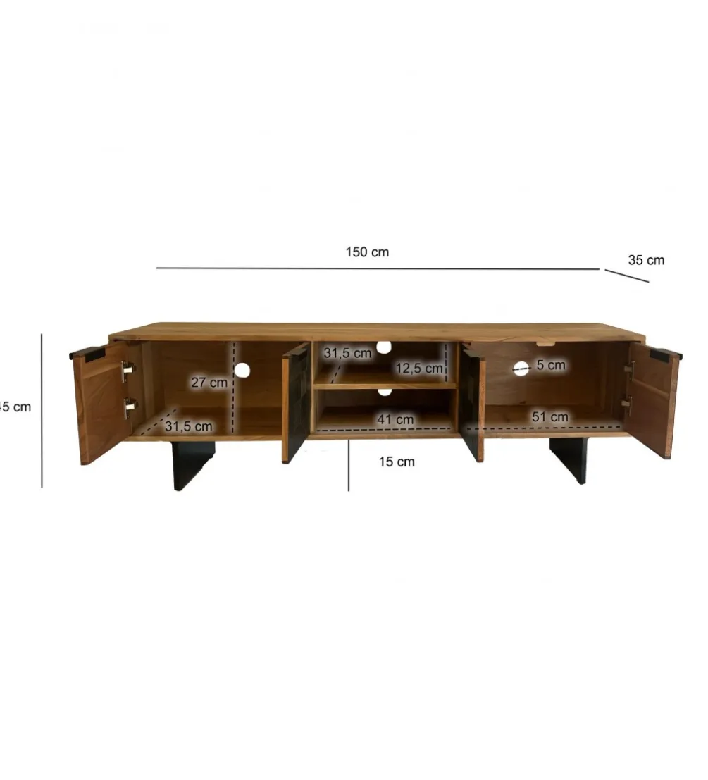 Szafka RTV WOHNLING 150 cm drewno akacja