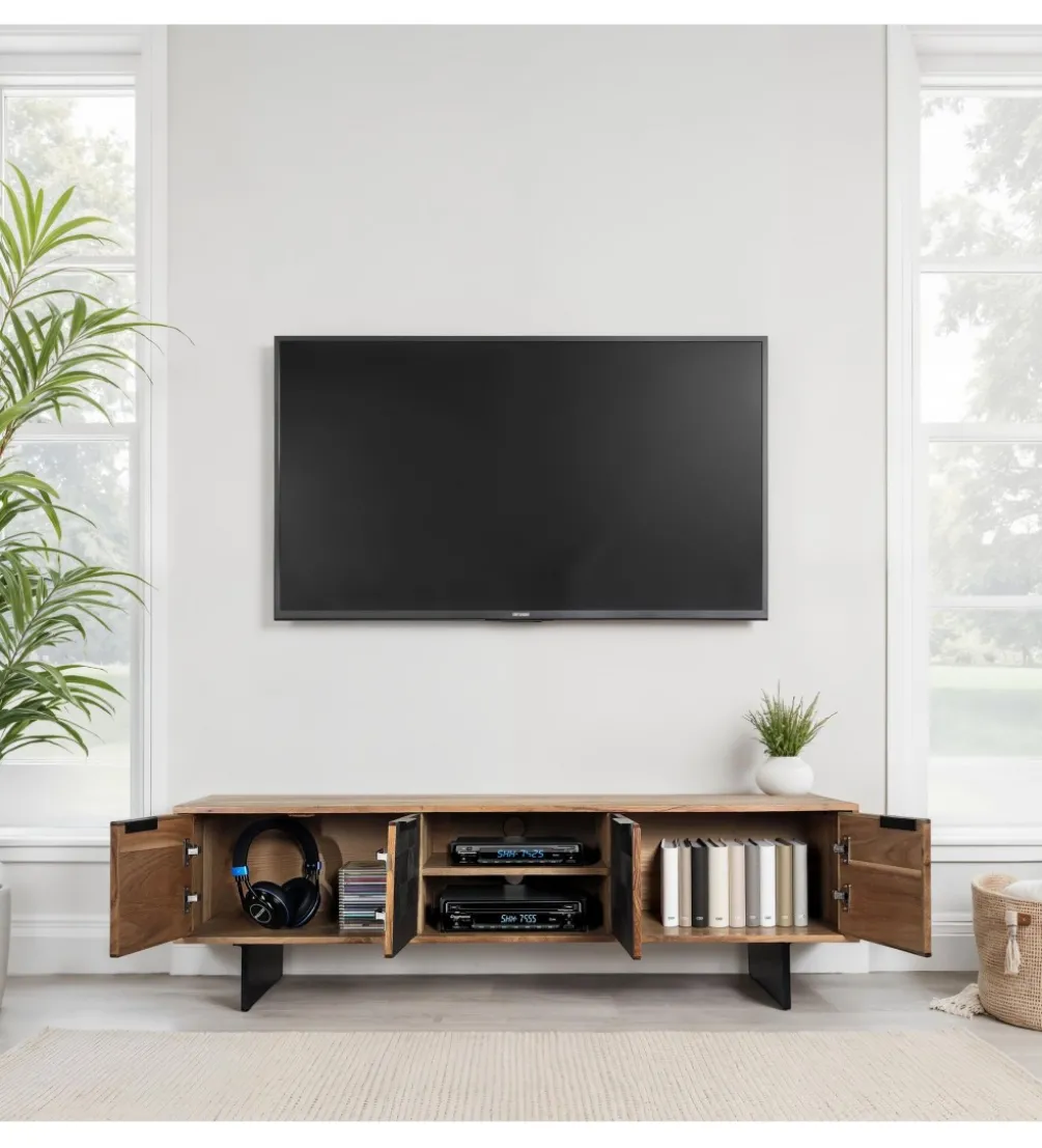 Szafka RTV WOHNLING 150 cm drewno akacja