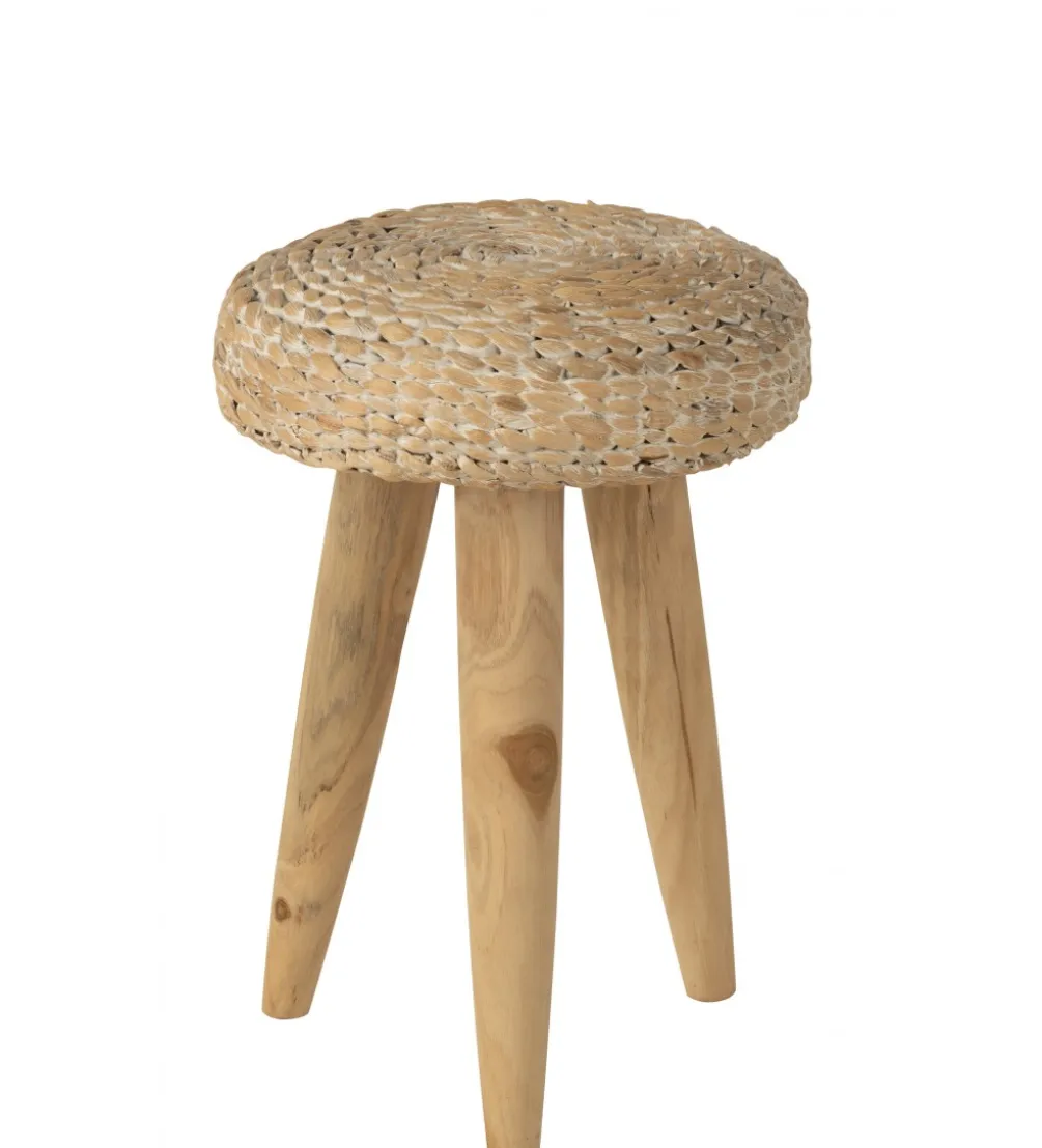 Taboret WATER drewno teak naturalny biały