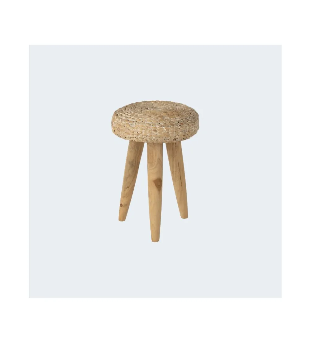 Taboret WATER drewno teak naturalny biały