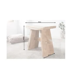 Taboret Zen 40 cm z naturalnego drewna
