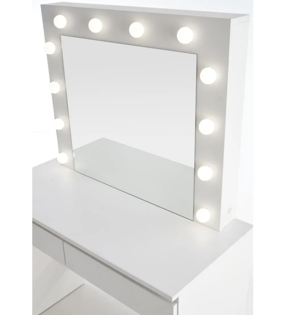 Toaletka HOLLYWOOD 94 cm biała z oświetleniem LED