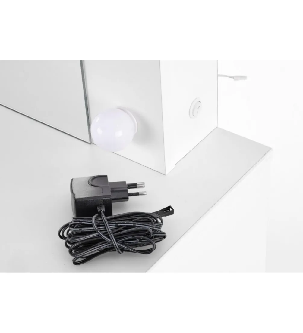 Toaletka HOLLYWOOD 94 cm biała z oświetleniem LED
