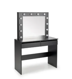 Toaletka HOLLYWOOD 94 cm czarna z oświetleniem LED