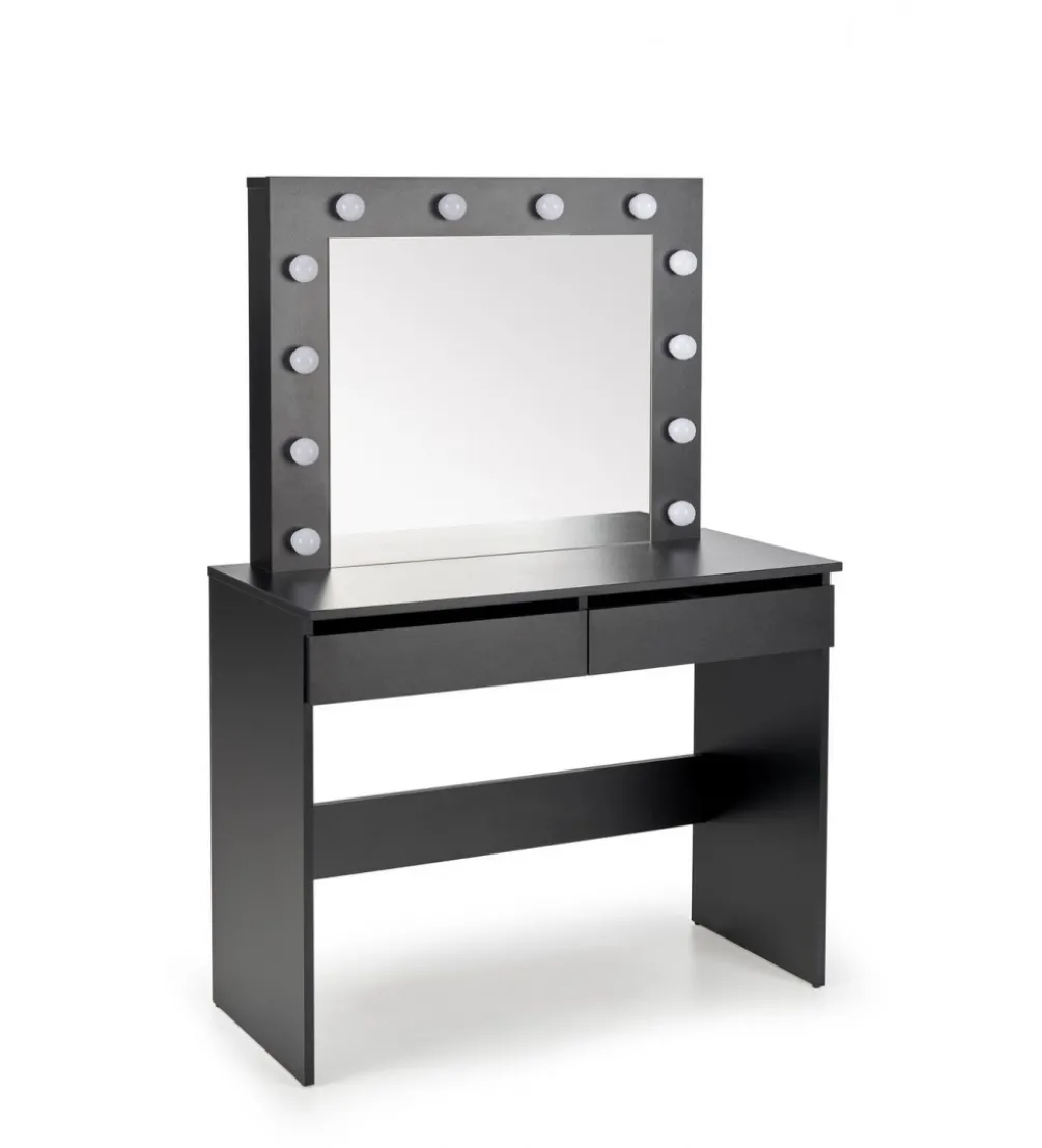 Toaletka HOLLYWOOD 94 cm czarna z oświetleniem LED