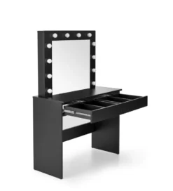 Toaletka HOLLYWOOD 94 cm czarna z oświetleniem LED