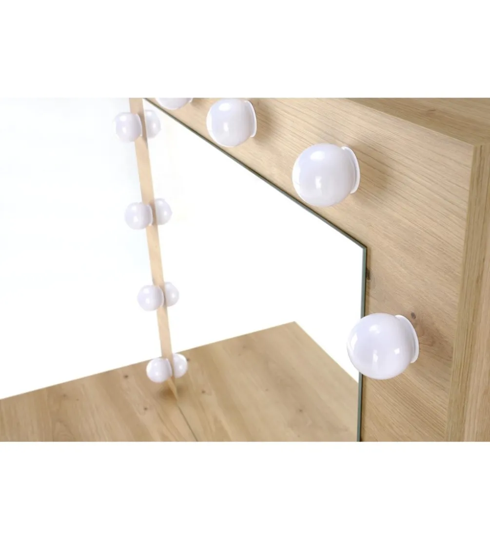 Toaletka HOLLYWOOD 94 cm dąb artisan z oświetleniem LED