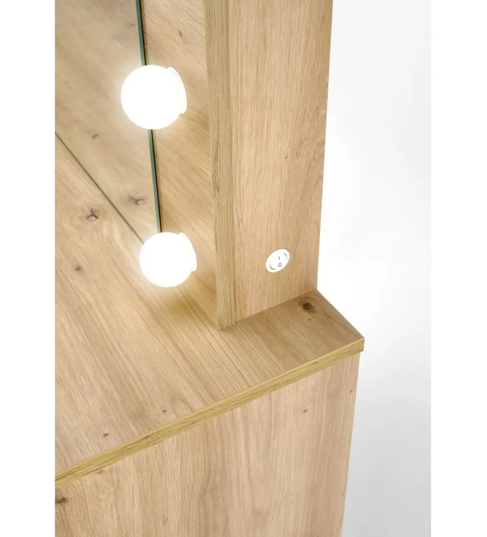 Toaletka HOLLYWOOD 94 cm dąb artisan z oświetleniem LED