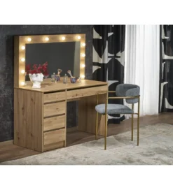 Toaletka HOLLYWOOD XL 120 cm dąb artisan z oświetleniem LED