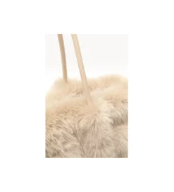 Torba MIKA FURR 56 cm kremowa