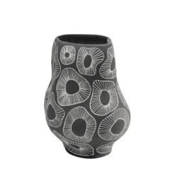 Wazon ANEMONE 33 cm szare