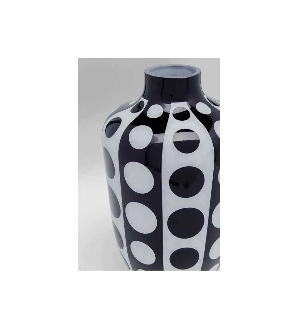 Wazon BRILLAR 45 cm czarno biały szklany