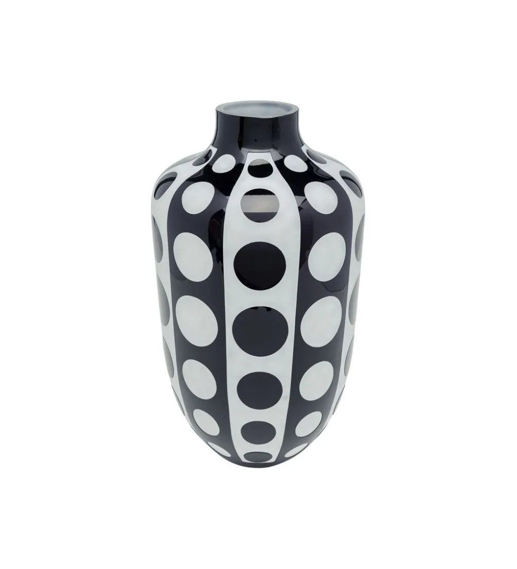 Wazon BRILLAR 45 cm czarno biały szklany