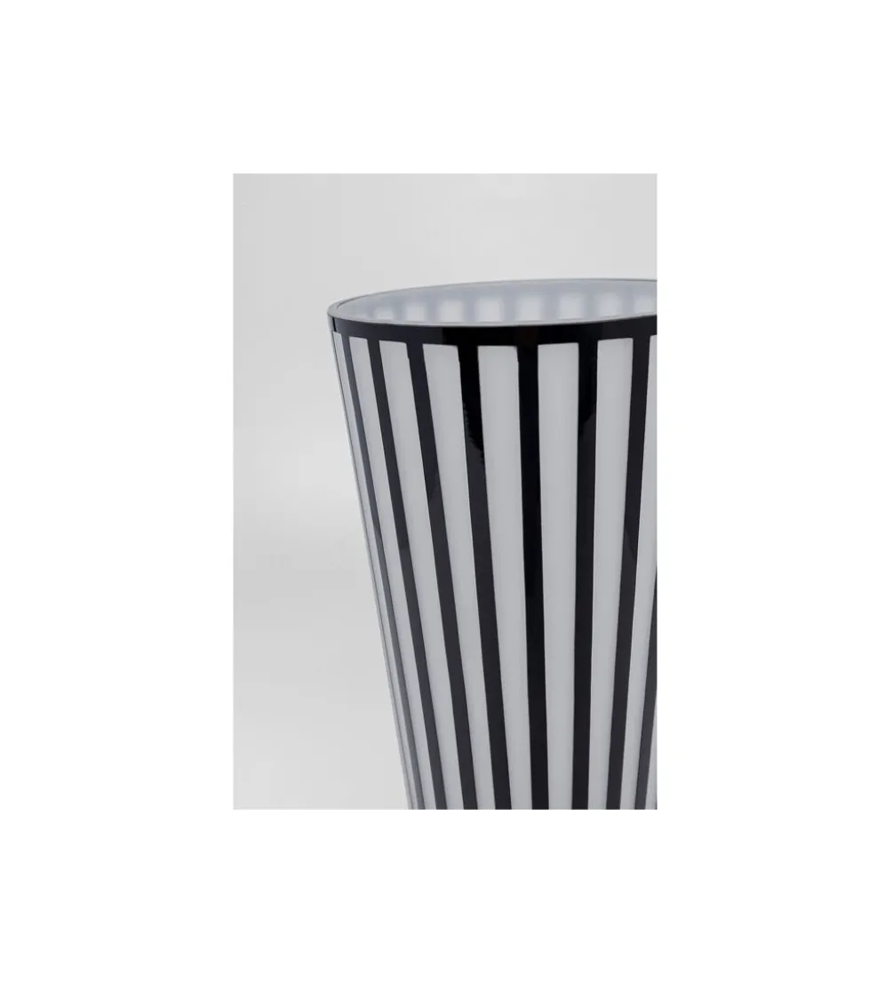 Wazon BRILLAR 40 cm czarno biały szklany