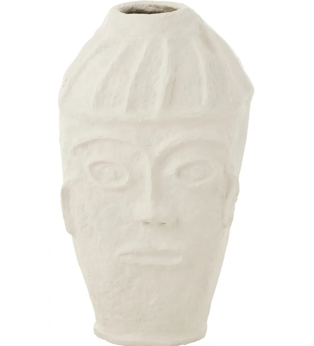 Wazon FACE 95 cm papier mache biały