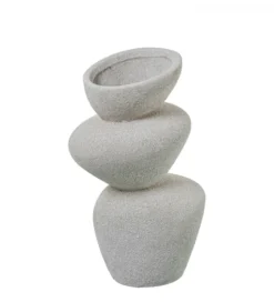Wazon KATAM 30 cm ceramika biały piaskowy