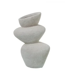 Wazon KATAM 25 cm ceramika biały piaskowy