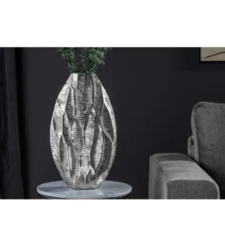 Wazon ORGANIC 45 cm srebrny