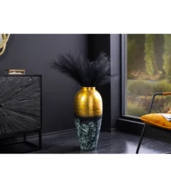 Wazon ORIENT M 50 cm złoto z patyną