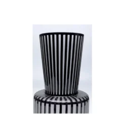 Wazon ROULETTE 41 cm czarno biały szklany