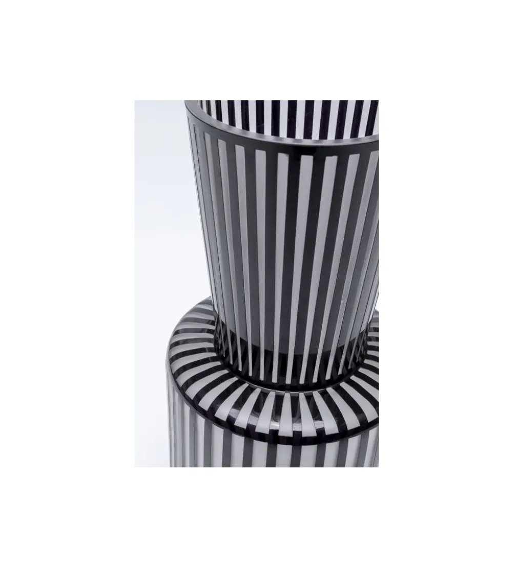 Wazon ROULETTE 41 cm czarno biały szklany